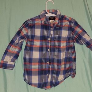 Blue Plaid Kids Shirt by OshKosh B'gosh (4T)